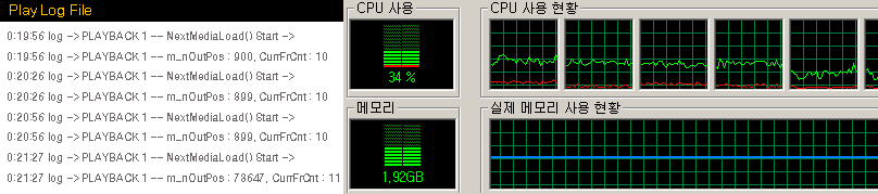 프로톤 로그 정보 및 리소스 사용 현황